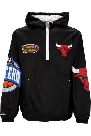 Mitchell & Ness Jassen, Heren, Zwart, S, Nylon, Chicago Bulls Windbreaker Anorak