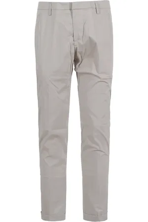 Dondup Broeken, Heren, Grijs, W33, Katoen, Grijze Broek met Knoopsluiting