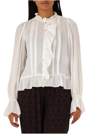 Co`Couture Blouses & Shirts, Dames, Wit, S, Katoen, Melina Frill Shirt