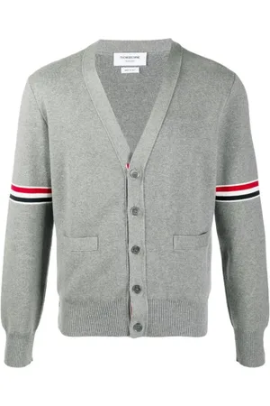 Thom Browne Truien, Heren, Grijs, L, Wol, Stijlvol Vest