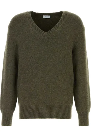 Salvatore Ferragamo Truien, Heren, Groen, M, Nylon, V-hals Gebreide Trui