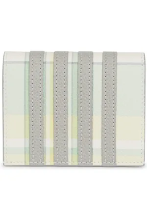 Thom Browne Accessoires, Heren, , ONE Size, Leer, Geruite Bi-Fold Portemonnee