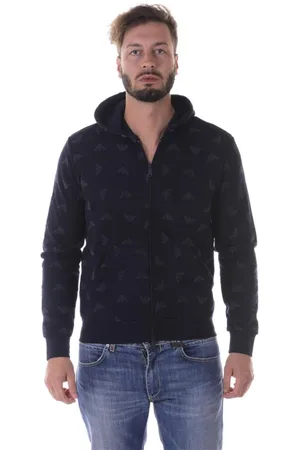 Emporio Armani Sweatshirts & Hoodies, Heren, Blauw, M, Katoen, Hoodies