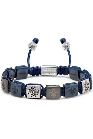 Nialaya Accessoires, Heren, Grijs, XL, Nylon, Keramische Flatbead Armband