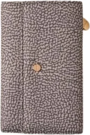 Borbonese Accessoires, Dames, Grijs, ONE Size, Medium Schoudertas met Flapsluiting