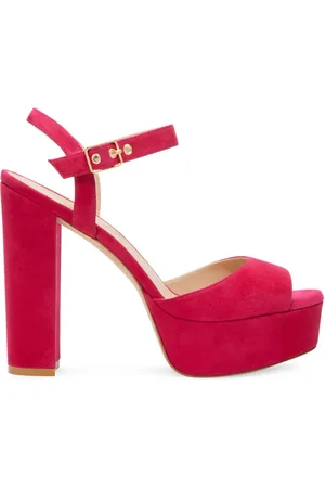 Stuart Weitzman Schoenen, Dames, Roze, 38 EU, Suède, Ryder 95 Platform Sandal