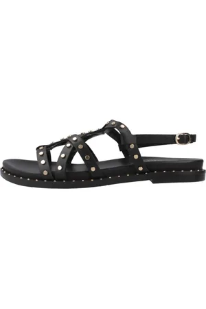 Carmela Schoenen, Dames, Zwart, 40 EU, Platte sandalen voor vrouwen