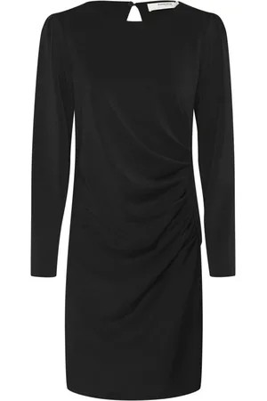 Karen by Simonsen Kleedjes, Dames, Zwart, XS, Polyester, Meteoriet Gedrapeerd Kort Jurkje