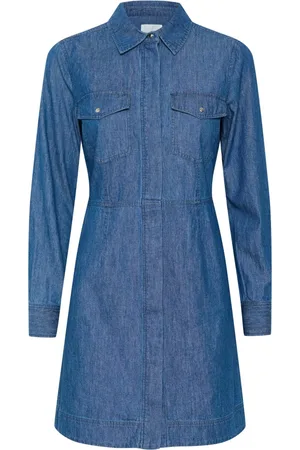 Part Two Kleedjes, Dames, Blauw, XL, Denim, Stijlvolle Denim Jurk voor elke gelegenheid