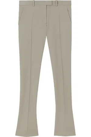 The Attico Broeken, Dames, Grijs, M, Wol, Flare Cut Dove Grey Wool Broeken
