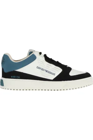 Emporio Armani Schoenen, Heren, Wit, 40 1/2 EU, Suède, Witte sneaker met suède details