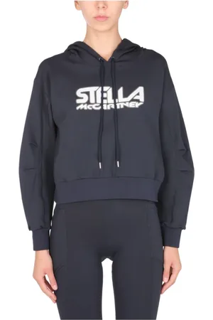 Stella McCartney Sweatshirts & Hoodies, Dames, Blauw, XS, Katoen, Scuba Sweatshirt met Logo