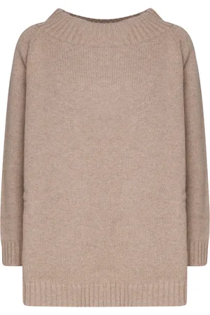 Max Mara Truien, Dames, Bruin, M, Wol, Luxueuze gebreide trui van wol-cashmeremix