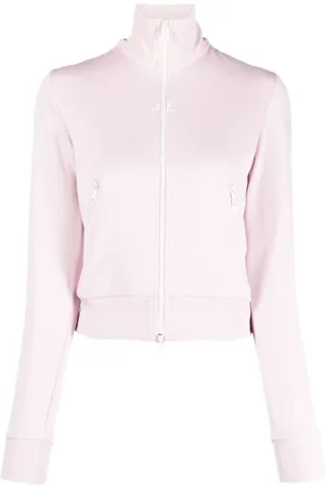 Courrèges Sweatshirts & Hoodies, Dames, Roze, M, Aw 23 Zip-Through Sweatshirt