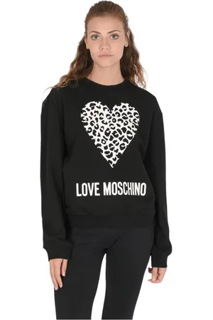 Moschino Sweatshirts & Hoodies, Dames, Zwart, L, Katoen, Katoenen Sweatshirt