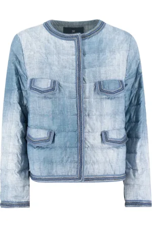 ERMANNO SCERVINO Jassen, Dames, Blauw, 2Xs, Vintage Wash Luminous Profile Jacket