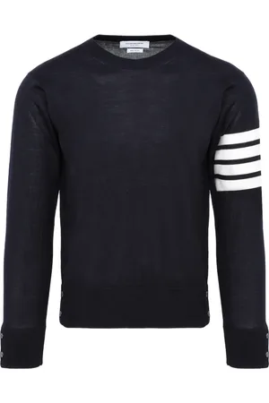 Thom Browne Truien, Heren, Blauw, 2Xl, Wol, 4-Bar Pullover
