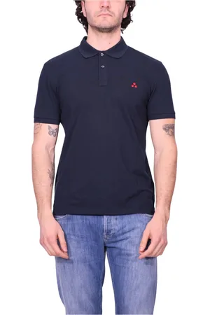 Peuterey Tops, Heren, Blauw, XL, Katoen, Blauw Poloshirt met Geborduurd Logo