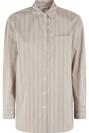 SEMICOUTURE Blouses & Shirts, Dames, , S, Katoen, Gestreepte Safari Shirt Emma Model