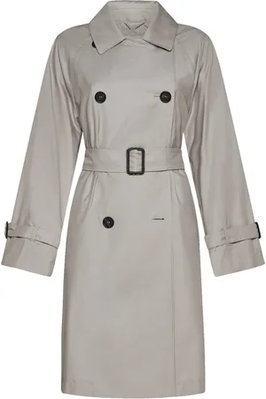 Max Mara Mantels, Dames, , L, Katoen, Blend Katoenen Trenchcoat