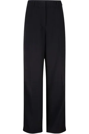 Dante 6 Broeken, Dames, Zwart, M, Satijn, Wijde broek met satijnen strepen