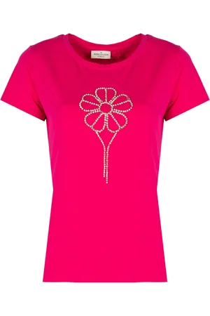 Liu Jo Tops, Dames, Roze, S, Elegante Queen T-Shirt