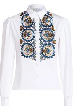 Etro Blouses & Shirts, Dames, Wit, S, Katoen, Stijlvol Overhemd