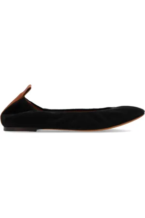 Lanvin Schoenen, Dames, Zwart, 38 EU, Suède, Suède Ballerina`s