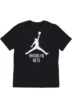 Jordan Tops, Heren, Zwart, L, Katoen, Brooklyn Nets Basketbal T-shirt Zwart