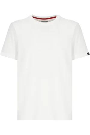 FAY Tops, Heren, Wit, 2Xl, Katoen, Wit T-shirt met ronde hals