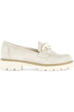 Gabor Schoenen, Dames, Grijs, 40 EU, Leer, Velvet Leren Loafers