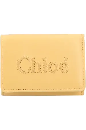Chloé Accessoires, Dames, Geel, ONE Size, Leer, Leren Portemonnee