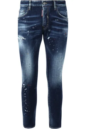 Dsquared2 Jeans, Heren, Blauw, 2Xl, Katoen, Blauwe Jeans met `Cleared Effect`
