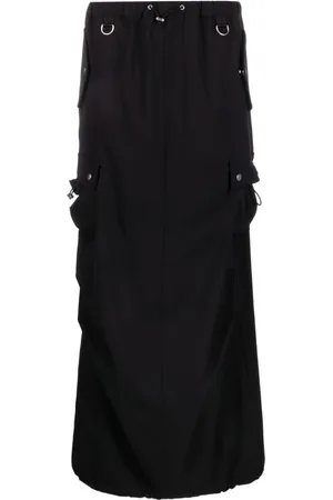 COPERNI Rokken, Dames, Zwart, S, Wol, Zwarte Tailored Cargo Maxi Rok in Zwart