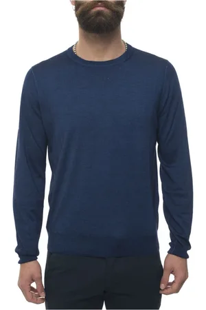 CANALI Truien, Heren, Blauw, M, Wol, Ronde hals pullover