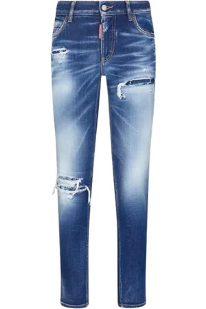 Dsquared2 Jeans, Dames, Blauw, 3Xs, Katoen, Jennifer Medium Waist Slim-fit Jeans