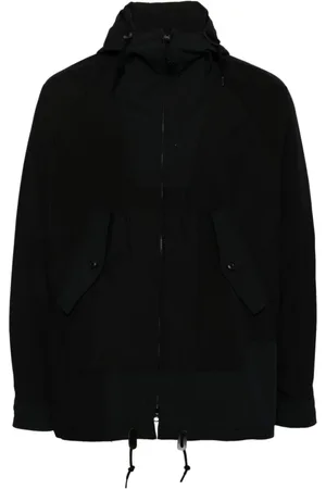 Comme des Garçons Jassen, Heren, Zwart, M, Katoen, Zwart Patchwork Jas met Verstelbare Bandjes