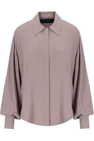 FEDERICA TOSI Blouses & Shirts, Dames, Roze, XS, Mauve Oversize Crêpe Shirt