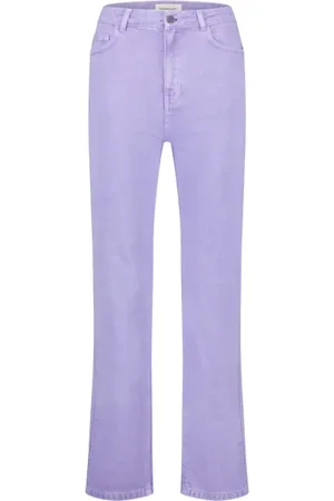 Fabienne Chapot Jeans, Dames, Paars, W26, Denim, Mid-high Waist Denim Broek
