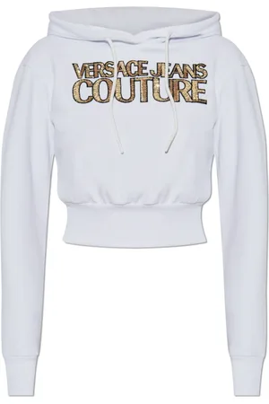 VERSACE Sweatshirts & Hoodies, Dames, Wit, M, Pailletten, Sweatshirt met glinsterende pailletten