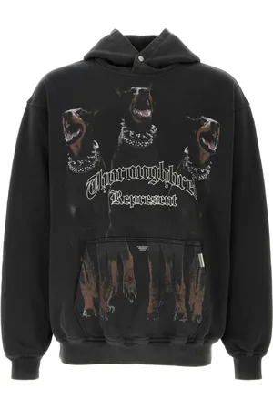 Represent Sweatshirts & Hoodies, Heren, Grijs, S, Katoen, Thoroughbred Houtskool Katoenen Sweatshirt