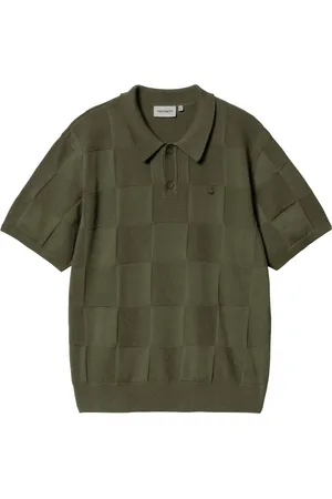 Carhartt Tops, Heren, Groen, L, Katoen, Geruite Polo Shirt