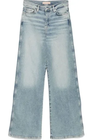 7 for all Mankind Jeans, Dames, Blauw, W26, Denim, Lichtblauwe Klassieke Five Pocket Jeans