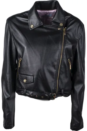 Chiara Ferragni Jassen, Dames, Zwart, M, Leer, Eye Like Stud Jacket