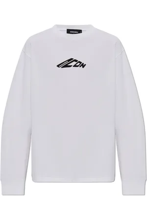 Dsquared2 Tops, Dames, Wit, M, Katoen, Long Sleeve T-Shirt