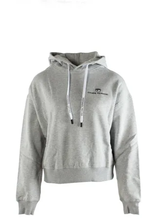 Chiara Ferragni Sweatshirts & Hoodies, Dames, Grijs, M, Katoen, Cotton Hoodie