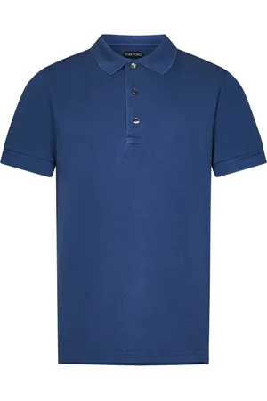 Tom Ford Tops, Heren, Blauw, 2Xl, Katoen, Blauw Polo Shirt Stijlvol Comfort