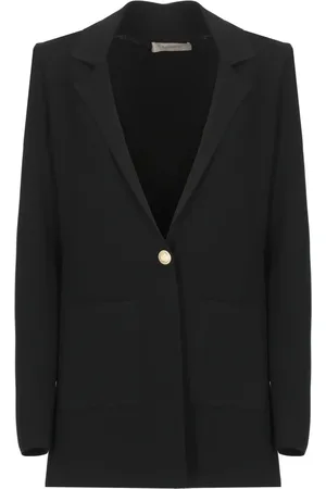 D.EXTERIOR Jassen, Dames, Zwart, M, Zwarte viscose blazer voor vrouwen