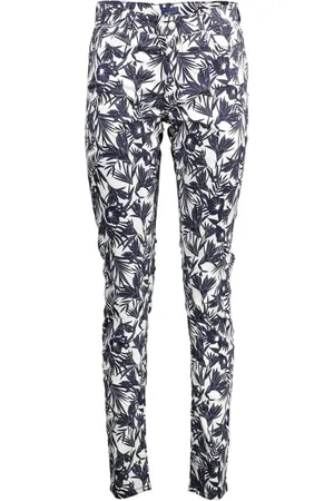 GANT Broeken, Dames, Veelkleurig, W31 L34, Katoen, Cotton Slim Broeken met Contrasterende Details