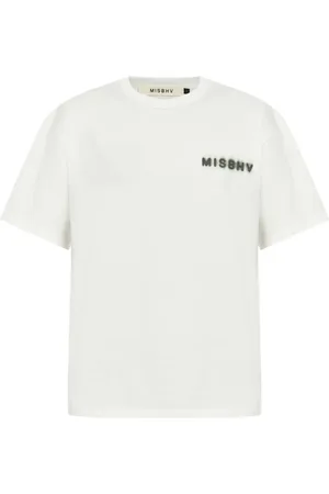 MISBHV Tops, Heren, Wit, L, Katoen, Wit Katoenen T-shirt Stijlvol Ontwerp